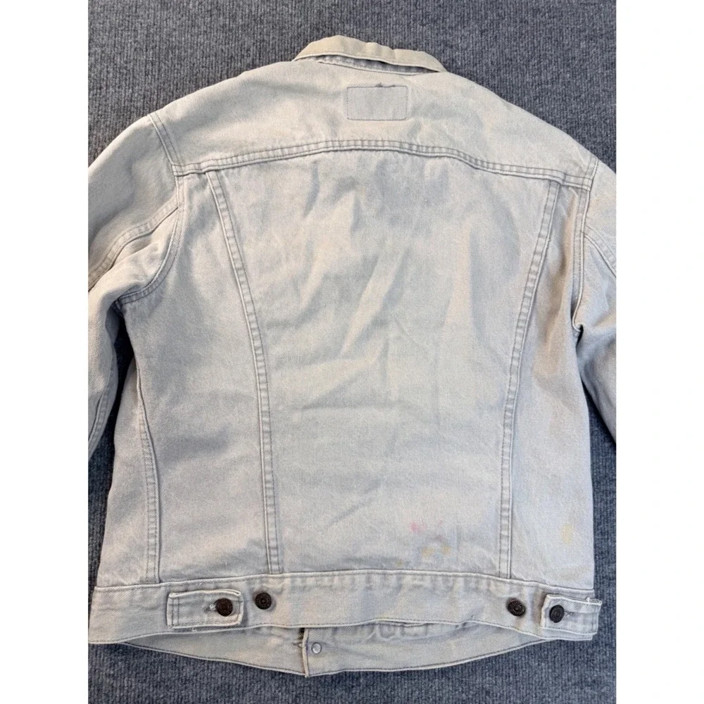 Vintage Levis 70506 0257 Denim Trucker Jacket 40 Grey Blue USA Made Workwear Men